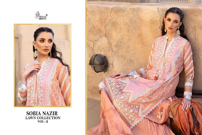 Shree Sobia Nazir Lawn 5 Festive Wear Cotton Pakistani Salwar Kameez Collection 